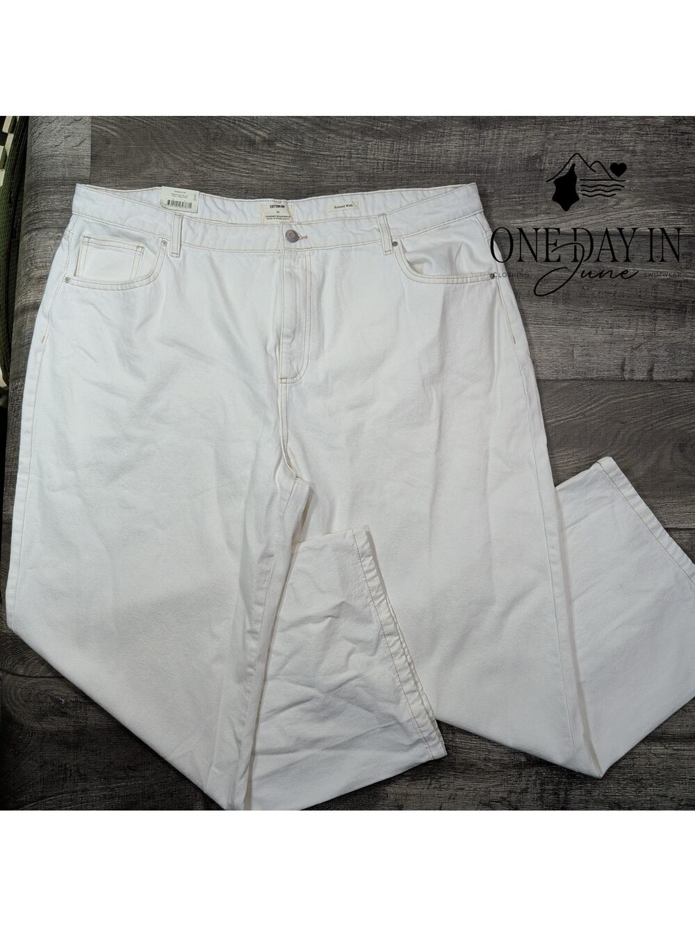 Cotton-On Mid Rise Relaxed Wide Leg Jeans Size 40X30